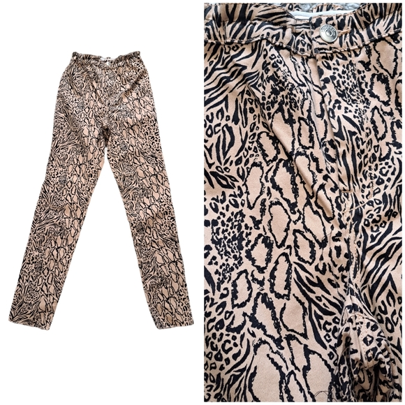 Divided | Tan & black cheetah print skinny women' Jean with stretchy waist - Picture 1 of 11